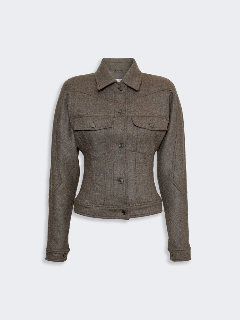 max mara felted wool trucker jacket