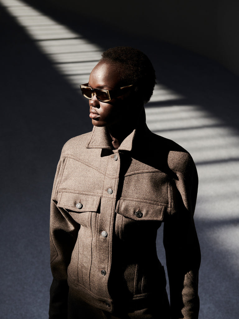 max mara felted wool trucker jacket
