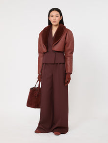 max mara denim-effect wool double-breasted jacket for women