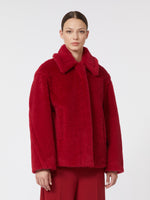 max mara cropped teddy coat in alpaca and wool for women