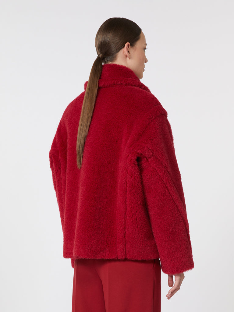 max mara cropped teddy coat in alpaca and wool