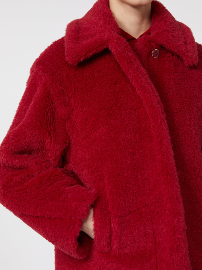max mara cropped teddy coat in alpaca and wool