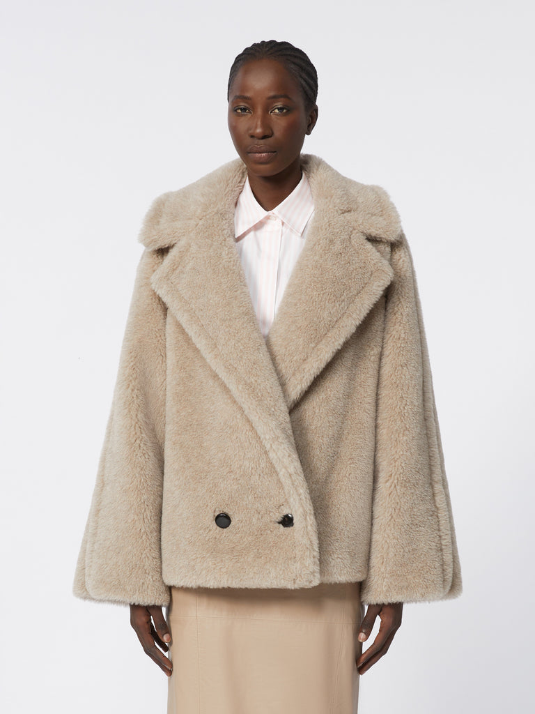 Alpaca and cashmere Teddy fabric coat