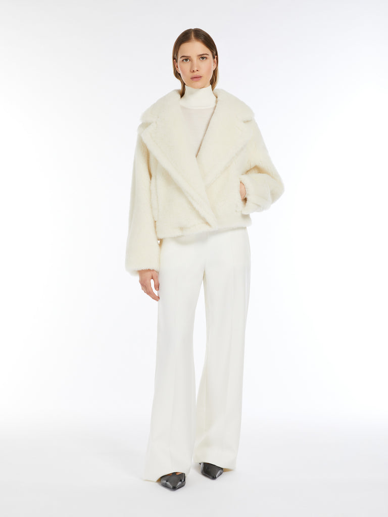 max mara cropped teddy bear icon coat in alpaca and wool
