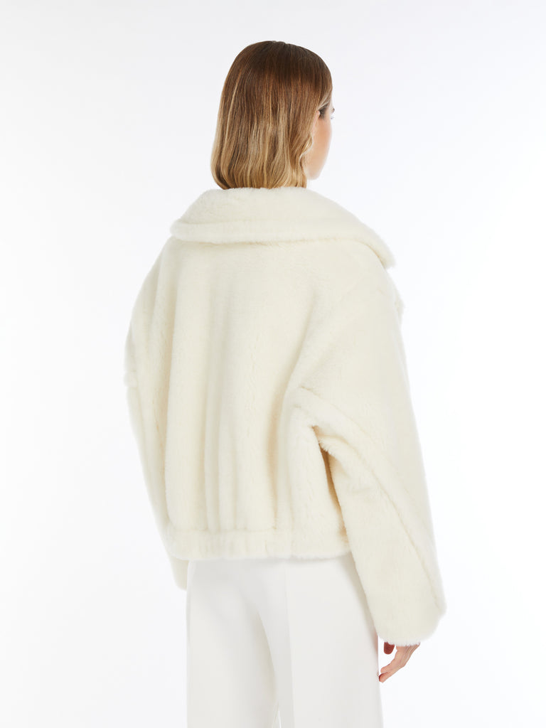 max mara cropped teddy bear icon coat in alpaca and wool