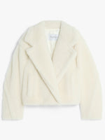 Cropped Teddy Bear Icon Coat In Alpaca And Wool for Women - White - Max Mara UAE