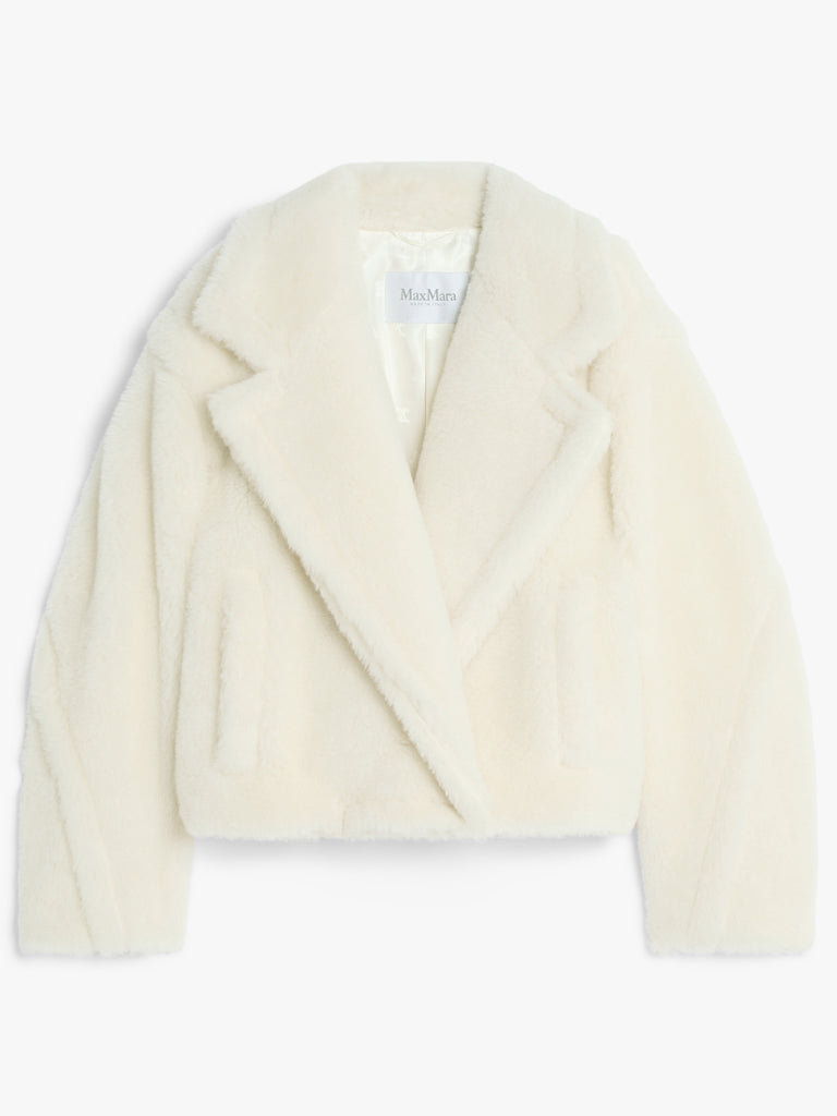 max mara cropped teddy bear icon coat in alpaca and wool
