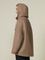 Pure cashmere double fabric sweatshirt coat