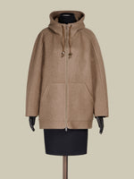 Pure cashmere double fabric sweatshirt coat