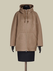 Pure cashmere double fabric sweatshirt coat