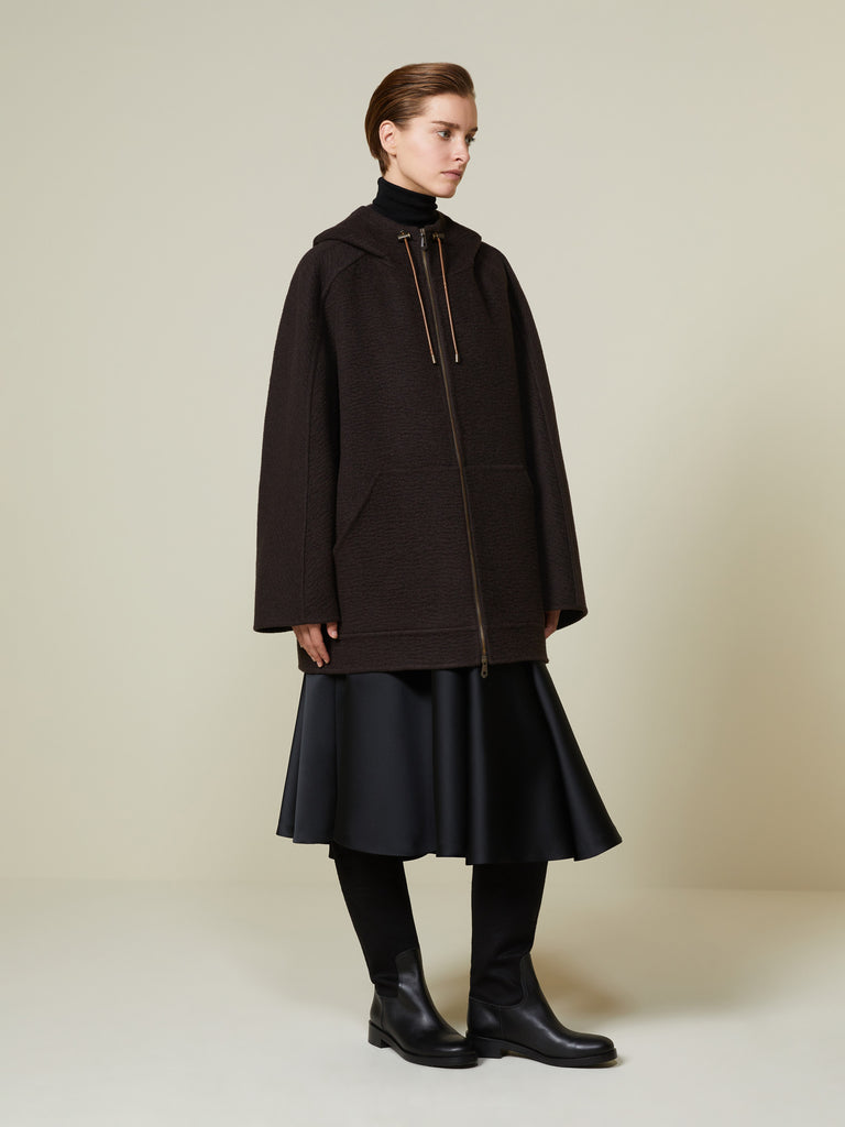 Pure cashmere double fabric sweatshirt coat