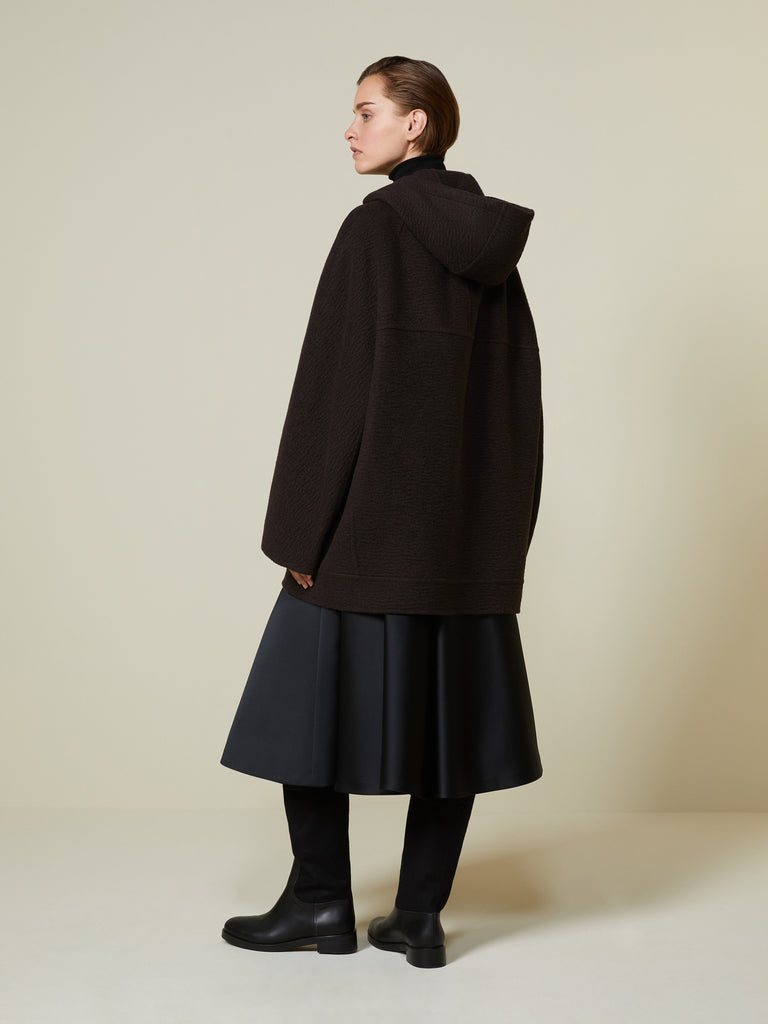 Pure cashmere double fabric sweatshirt coat