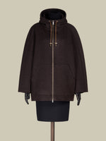 Pure cashmere double fabric sweatshirt coat