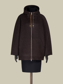 Pure cashmere double fabric sweatshirt coat