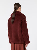 max mara alpaca and wool teddy fabric cropped biker jacket for women