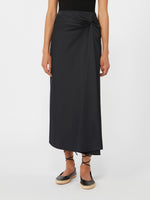Cotton Satin Skirt for Women - Black - Max Mara UAE