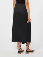 Cotton Satin Skirt for Women - Black - Max Mara UAE