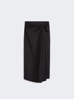 Cotton Satin Skirt for Women - Black - Max Mara UAE