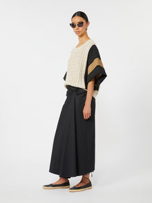 Cotton Satin Skirt for Women - Black - Max Mara UAE