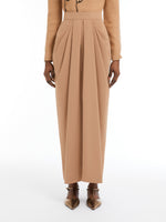Long Cady Skirt With Pleats for Women - Camel - Max Mara UAE