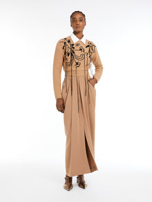 Long Cady Skirt With Pleats for Women - Camel - Max Mara UAE