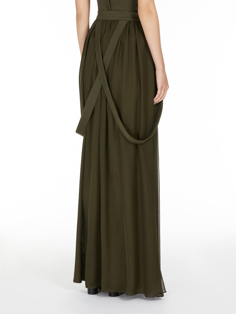 Long skirt in silk chiffon