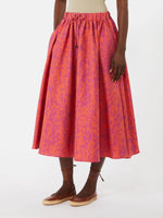 Jacquard cotton and silk midi skirt