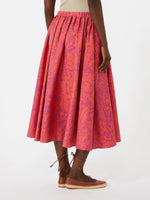 Jacquard cotton and silk midi skirt