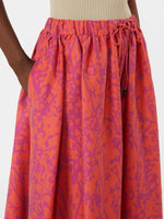Jacquard cotton and silk midi skirt