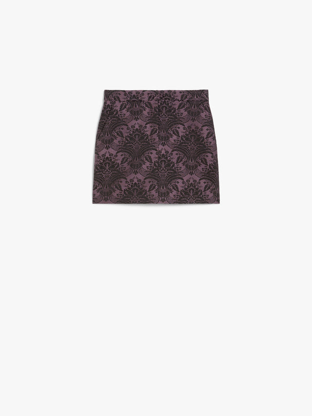 Technical Wool Jacquard Miniskirt for Women - Mauve - Max Mara UAE