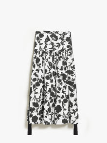 Long skirt in printed cotton satin