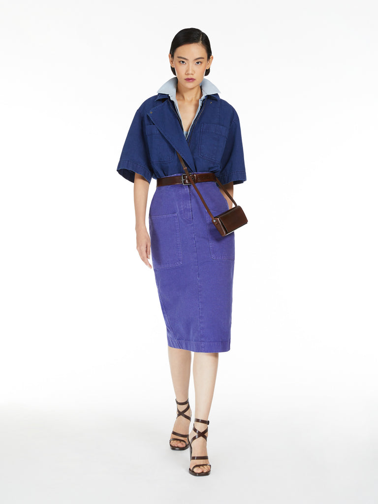 Canvas pencil skirt