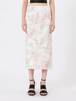 max mara printed organza and gabardine pencil skirt for women