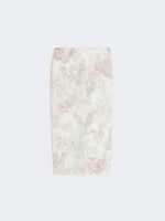 max mara printed organza and gabardine pencil skirt for women