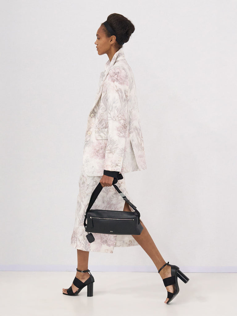 max mara printed organza and gabardine pencil skirt