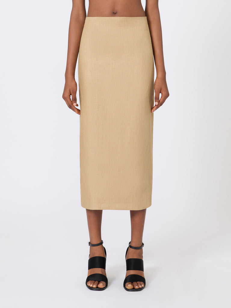 max mara slim-fit skirt in linen twill