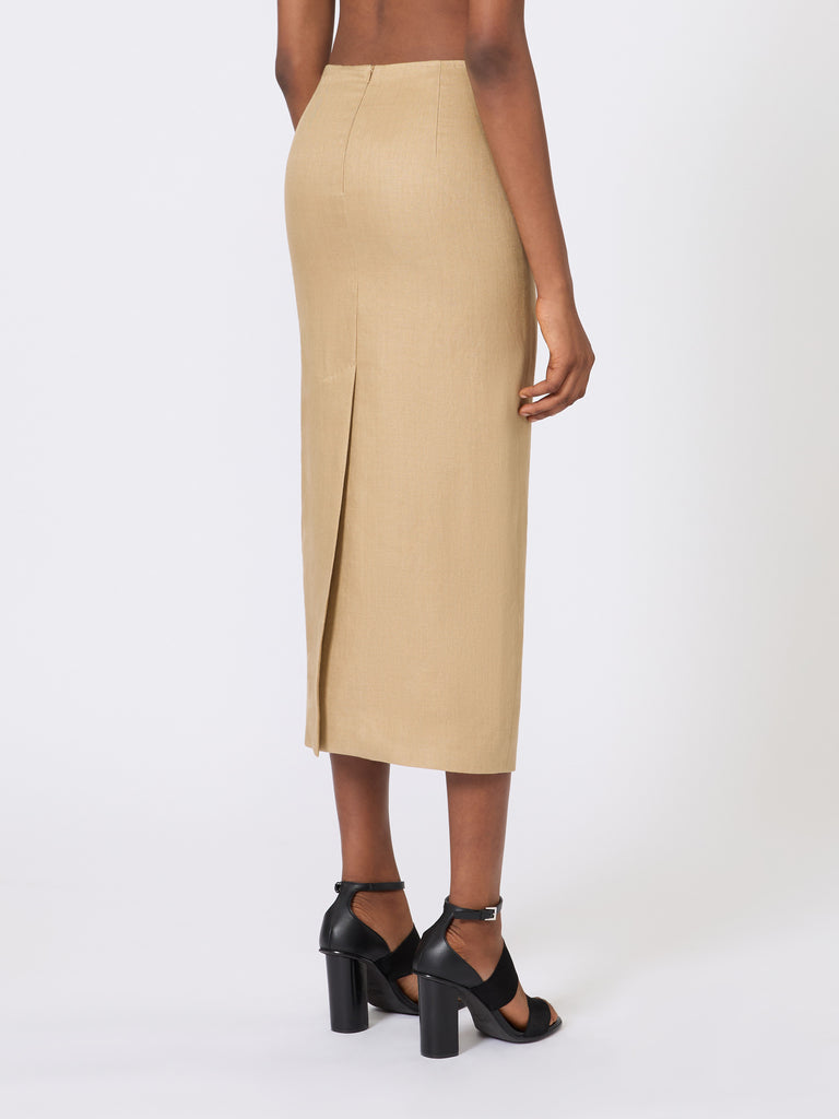 max mara slim-fit skirt in linen twill