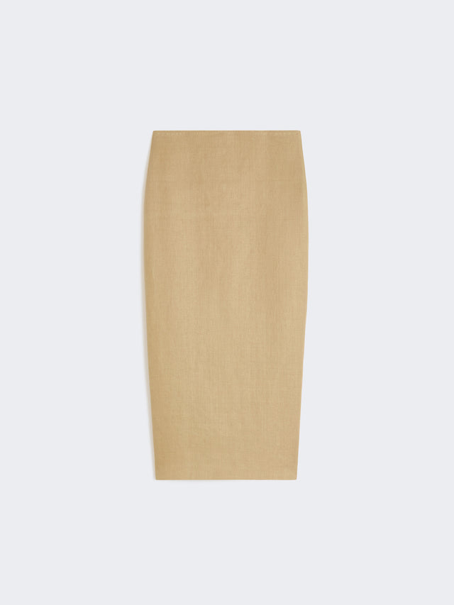 Slim-fit skirt in linen twill