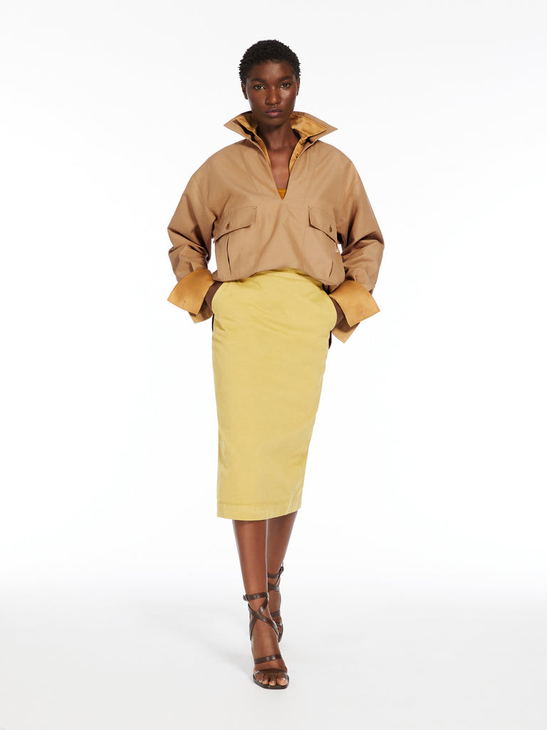Cotton gabardine skirt