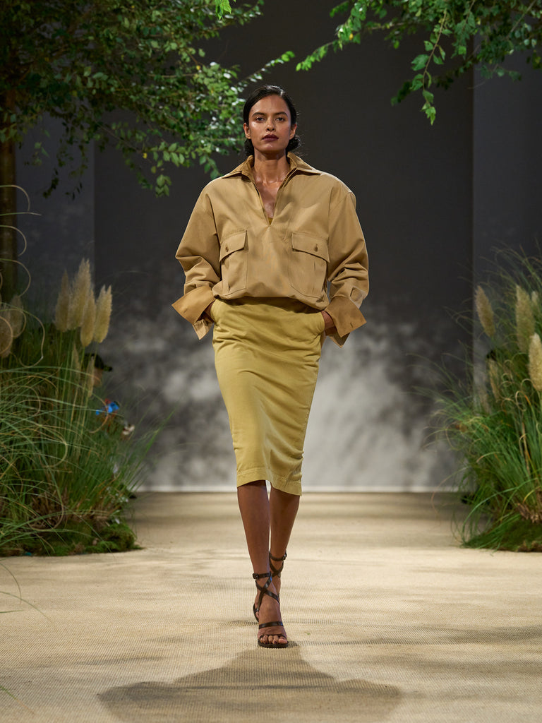 Cotton gabardine skirt