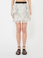 max mara short skirt with petals in printed organza for women