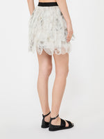 max mara short skirt with petals in printed organza for women
