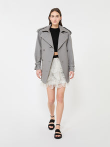 max mara short skirt with petals in printed organza for women
