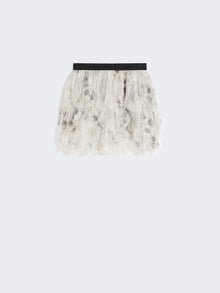 max mara short skirt with petals in printed organza for women