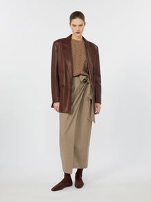 Long, stretch-cashmere skirt