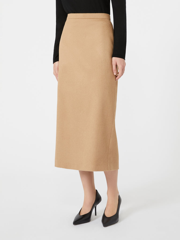 max mara sable-look camel pencil skirt