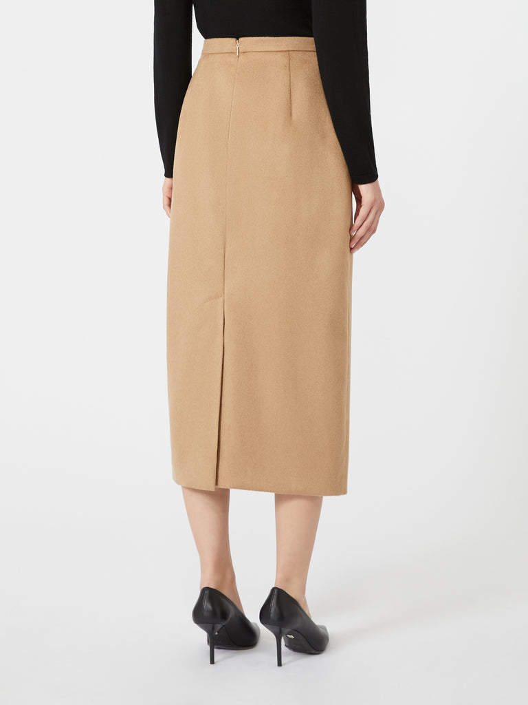 max mara sable-look camel pencil skirt