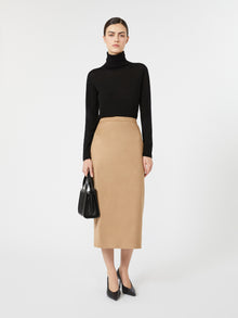max mara sable-look camel pencil skirt for women