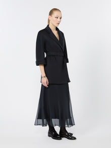 Silk Organza Calf-Length Skirt for Women - Ultramarine - Max Mara UAE