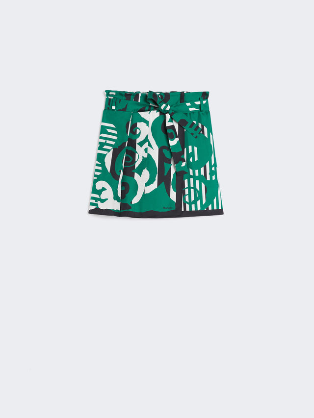 Printed silk mini skirt
